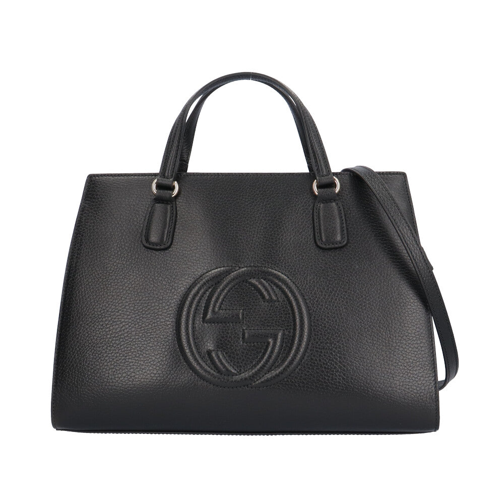 GUCCI グッチ ソーホー ショルダーバッグ レザー ブラック レディース