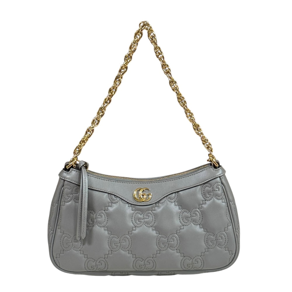 ggマトラッセ ショルダーバッグ　グレー GUCCI グッチ GGマトラッセ ショルダーバッグ レザー グレー