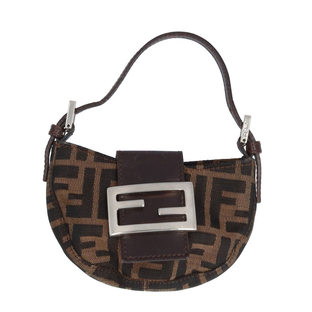 FENDI フェンディ ミニクロワッサン ズッカ ハンドバッグ キャンバス