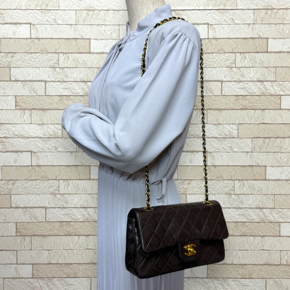 CHANEL シャネル マトラッセ ショルダーバッグ ラムスキン ブラック