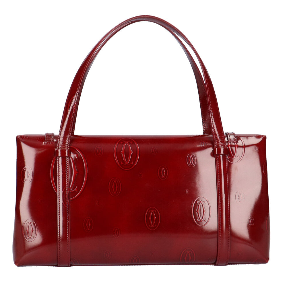 カルティエ CARTIER ハッピーバースデー ハンドバッグ パテントレザー