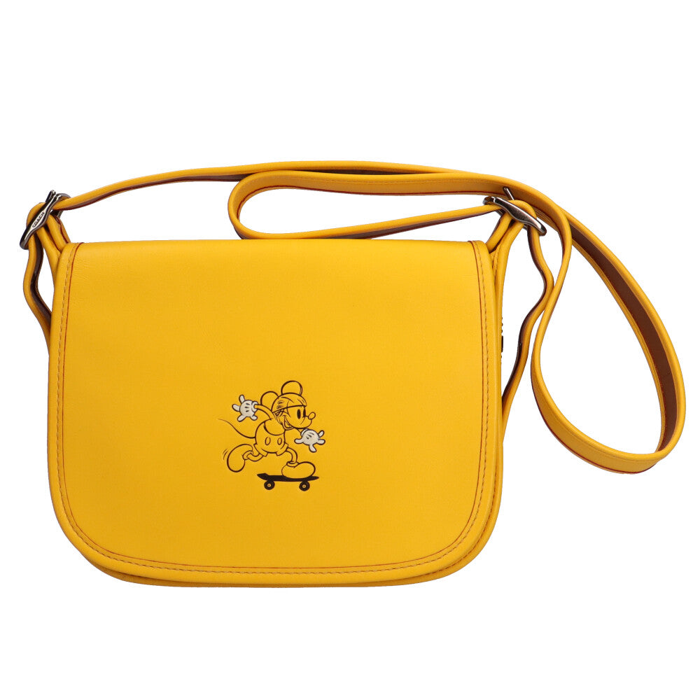 【希少】 COACH ディズニーコラボ ボディバッグ レザー イエロー ブラック コーチ COACH ディズニー限定コラボミッキー ショルダーバッグ レザー