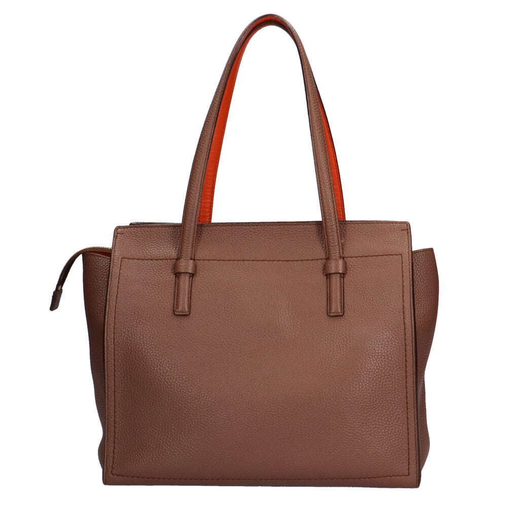 Salvatore Ferragamo Amy Gancini Tote Bag Calf Brown Women's Used
