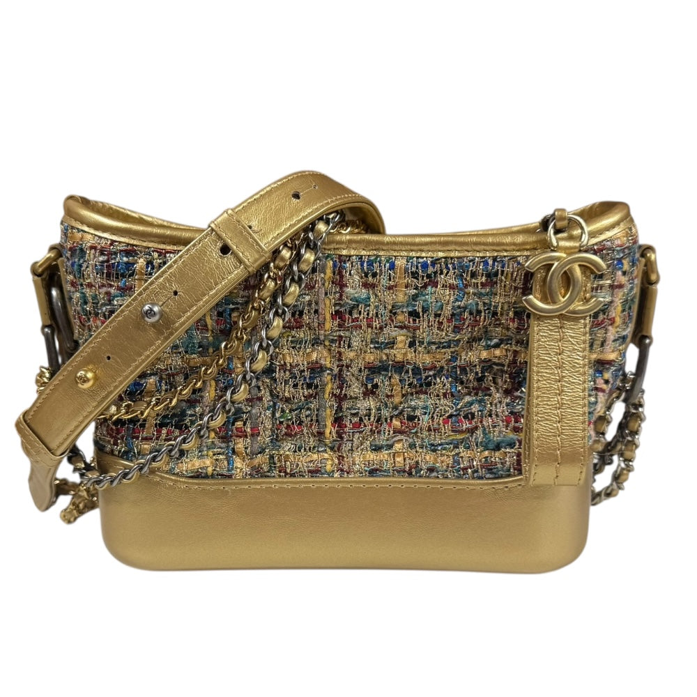 CHANEL シャネル ガブリエル ショルダーバッグ ツイード ゴールド