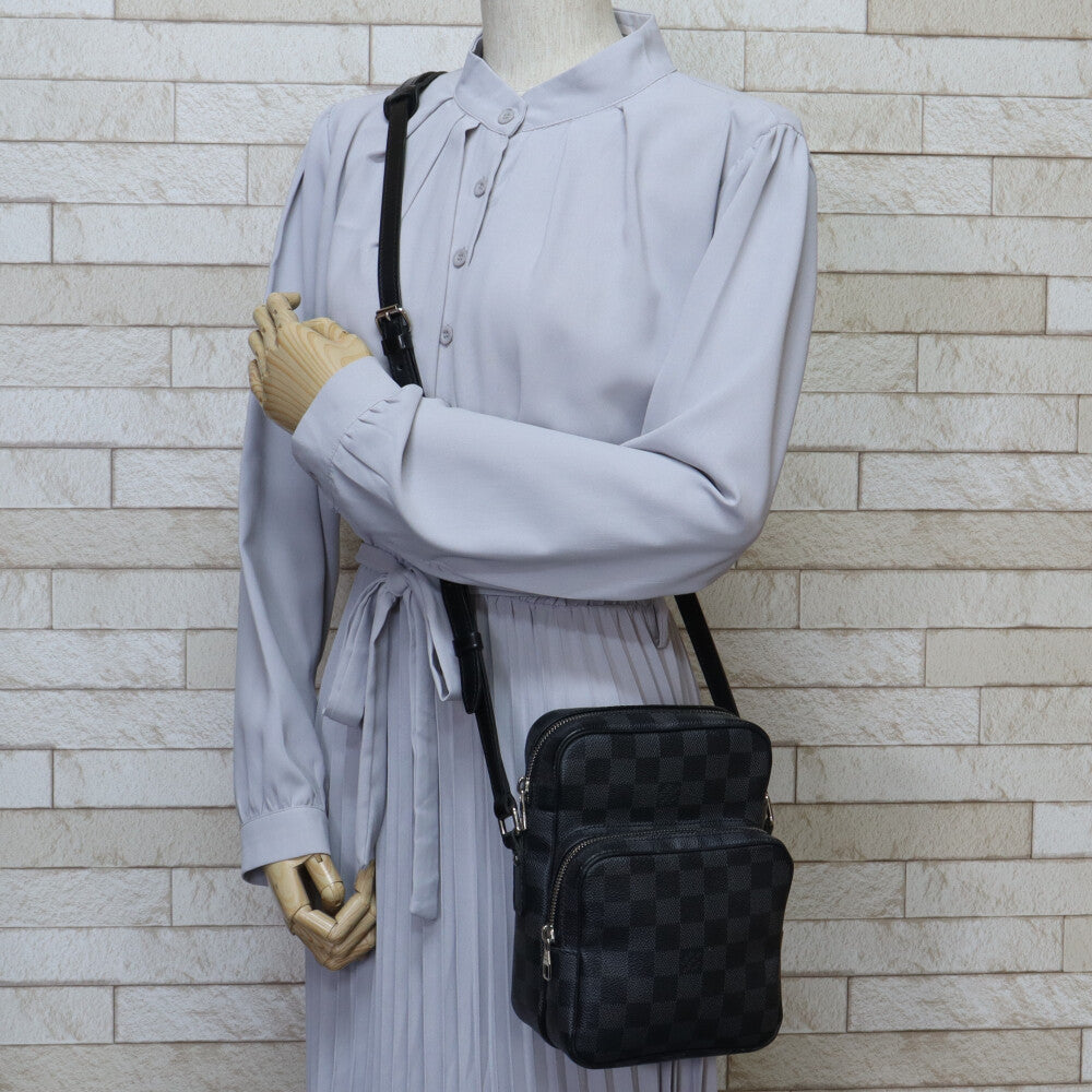 【超極美品】ルイヴィトン ショルダーバッグ アマゾン レム ダミエ グラフィット LOUIS VUITTON 超美品 ルイヴィトン ダミエグラフィット レム