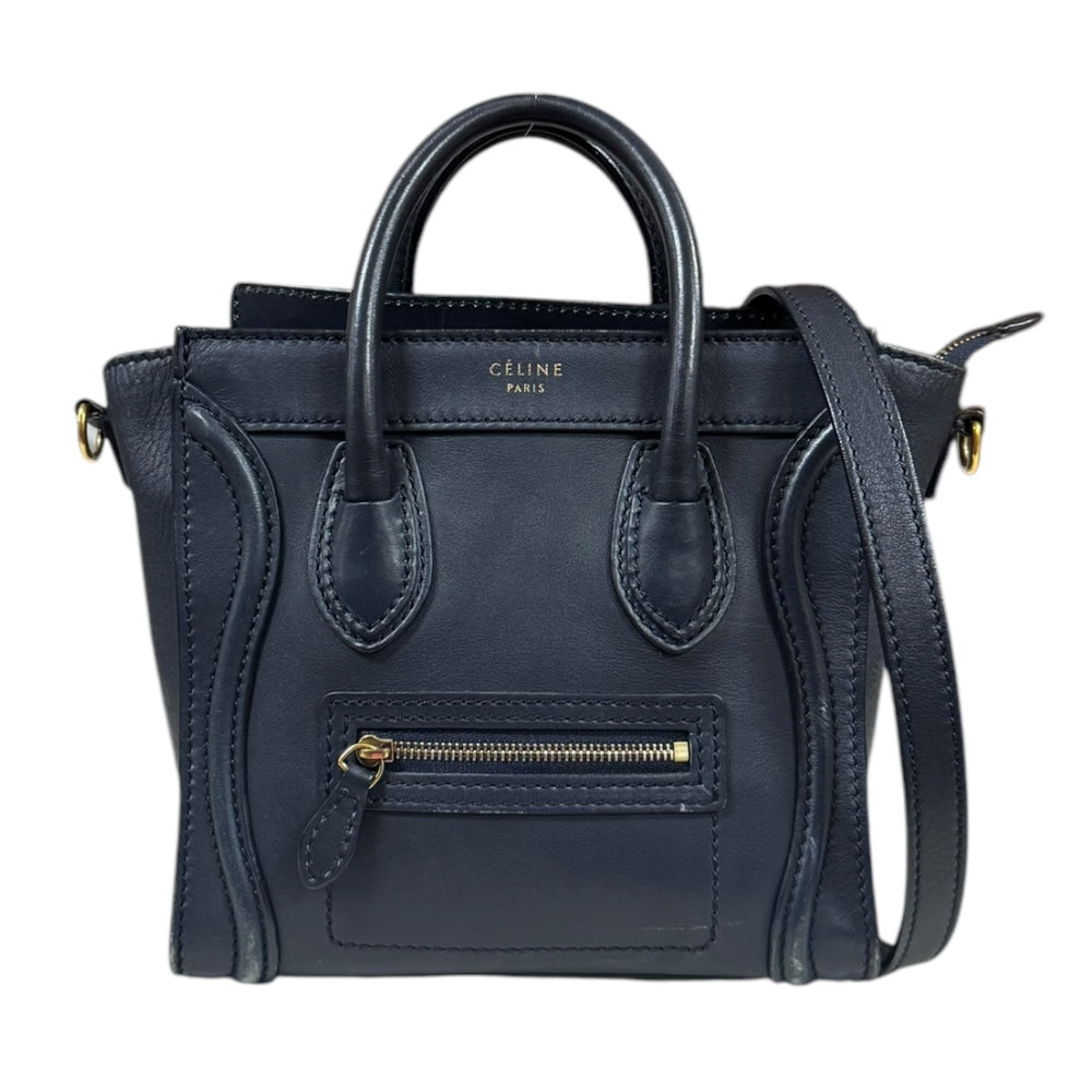 CELINE セリーヌ ラゲージ ナノ ショッパー ショルダーバッグ レザー