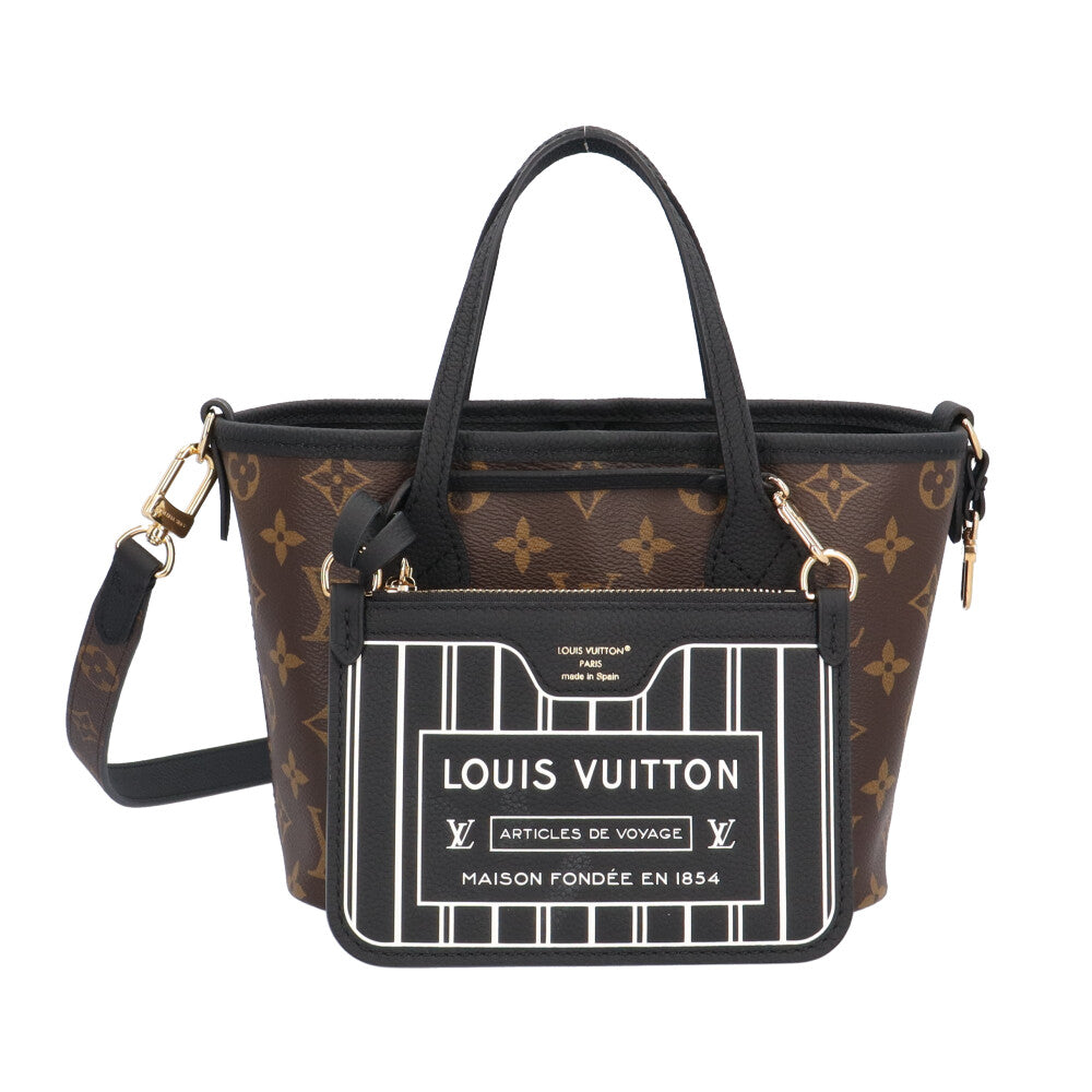 LOUIS VUITTON Louis Vuitton Neverfull Inside Out BB Monogram Shoulder Bag Monogram Canvas Black Women's Used