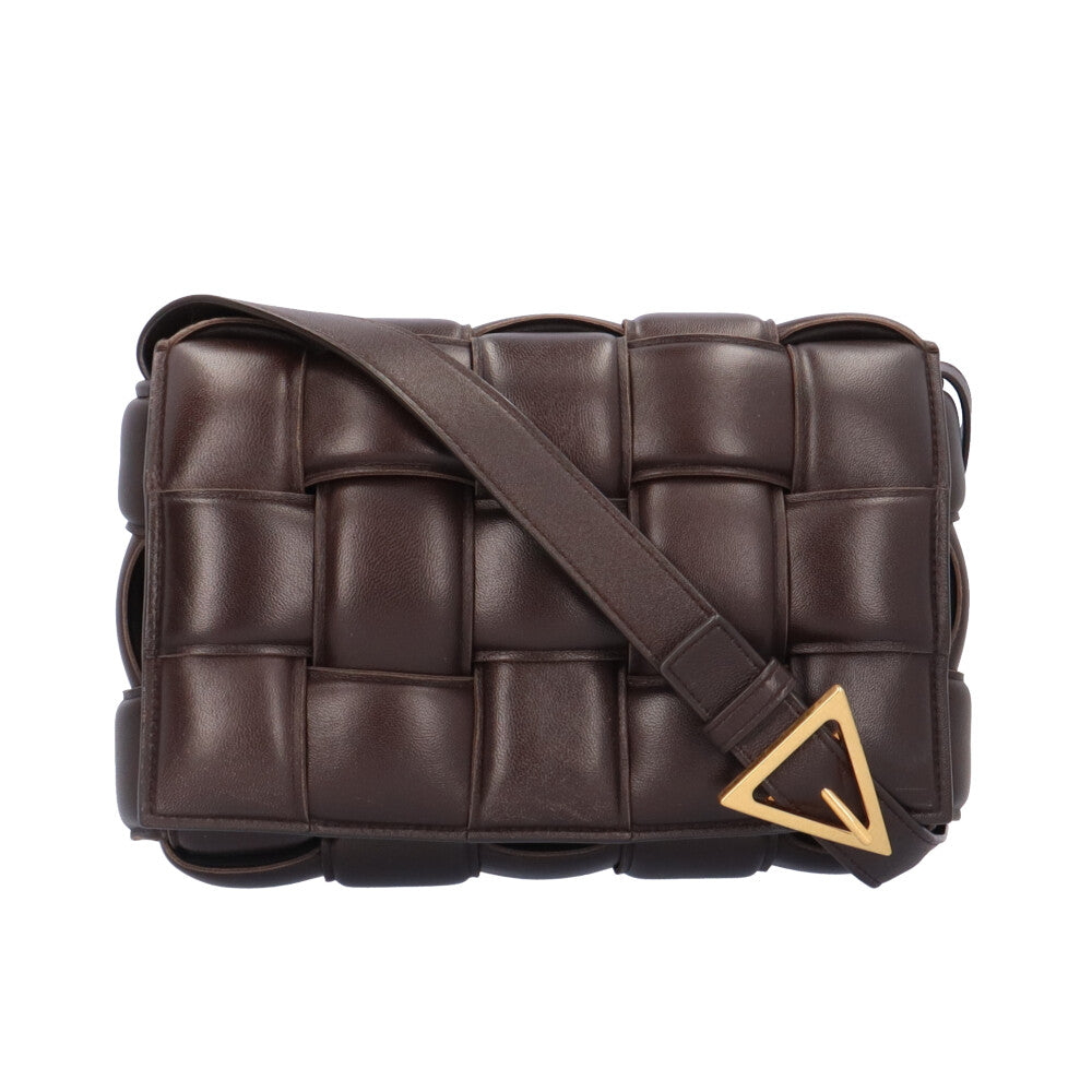 BOTTEGAVENETA Padded Cassette Shoulder Bag, Lambskin, Brown