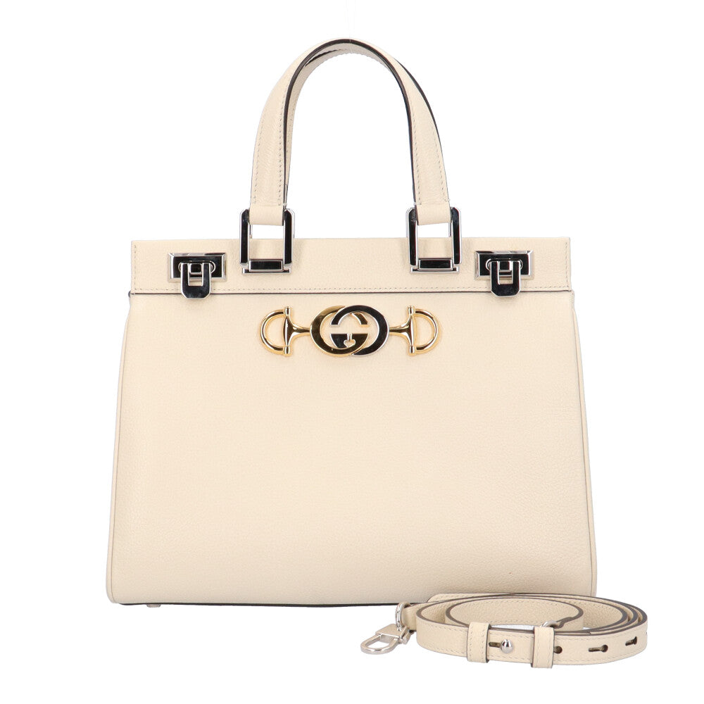 GUCCI Zumi Small Shoulder Bag Leather White Women's Used – 【公式