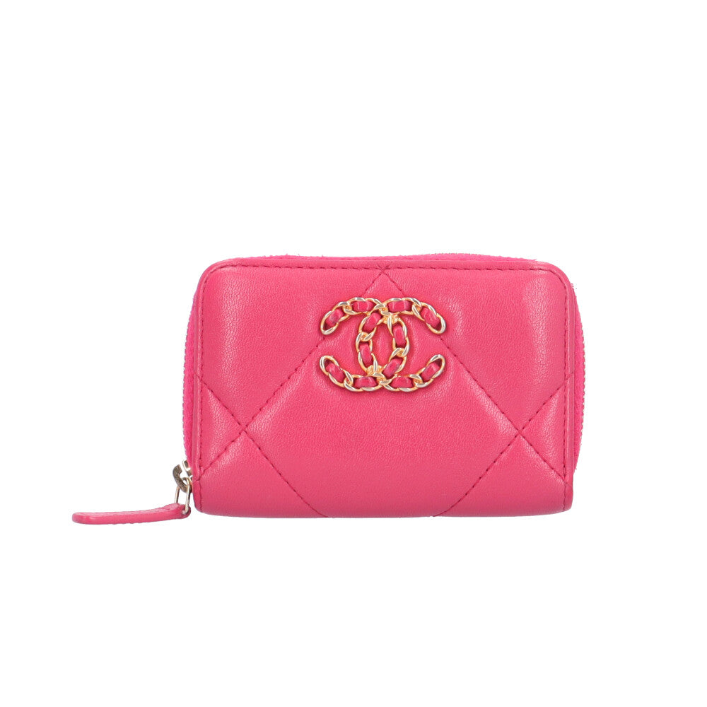CHANEL シャネル シャネル19 コインケース ラムスキン レディース 中古