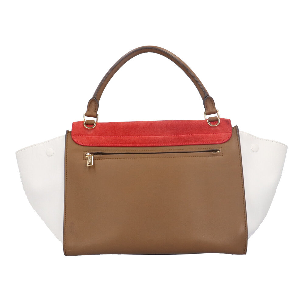 CELINE セリーヌ トラペーズ ショルダーバッグ スウェード レッド