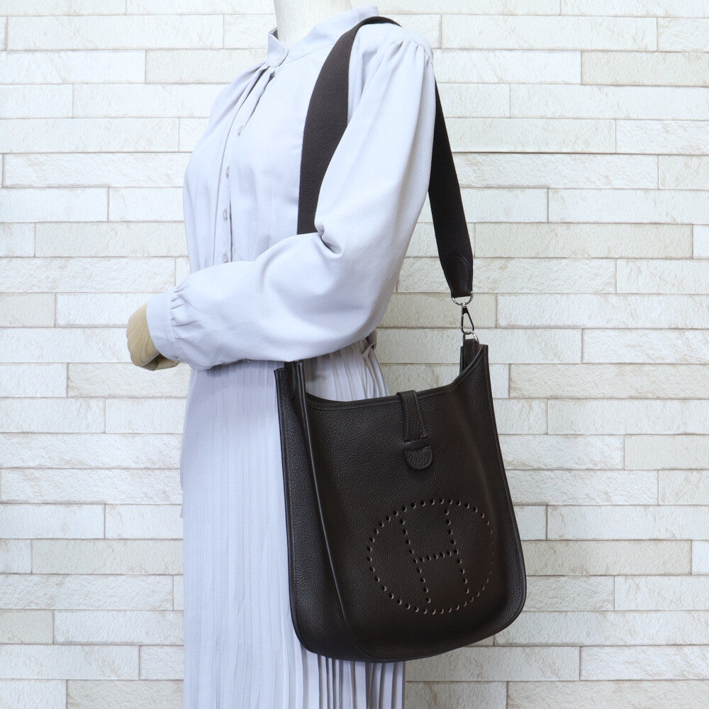 HERMES エルメス エブリンI GM ショルダーバッグ レザー ブラウン