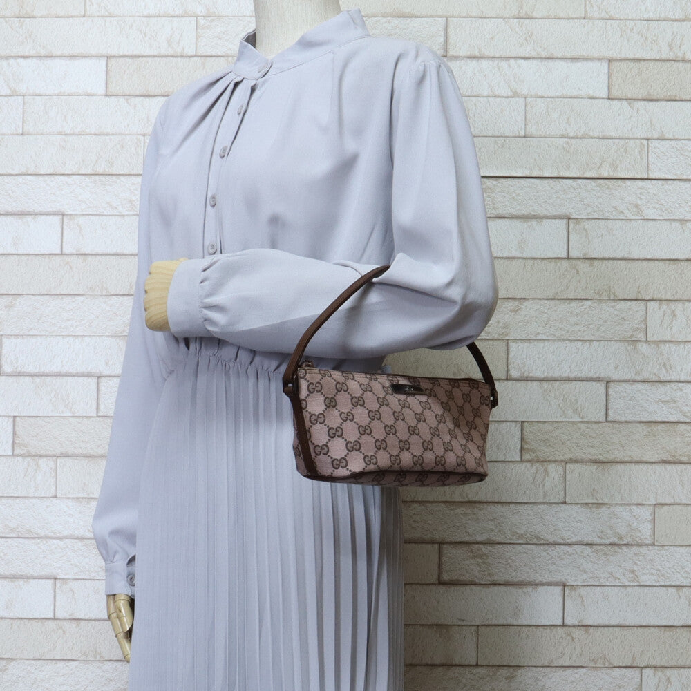GUCCI グッチ アクセサリーポーチ ハンドバッグ GGキャンバス ピンク