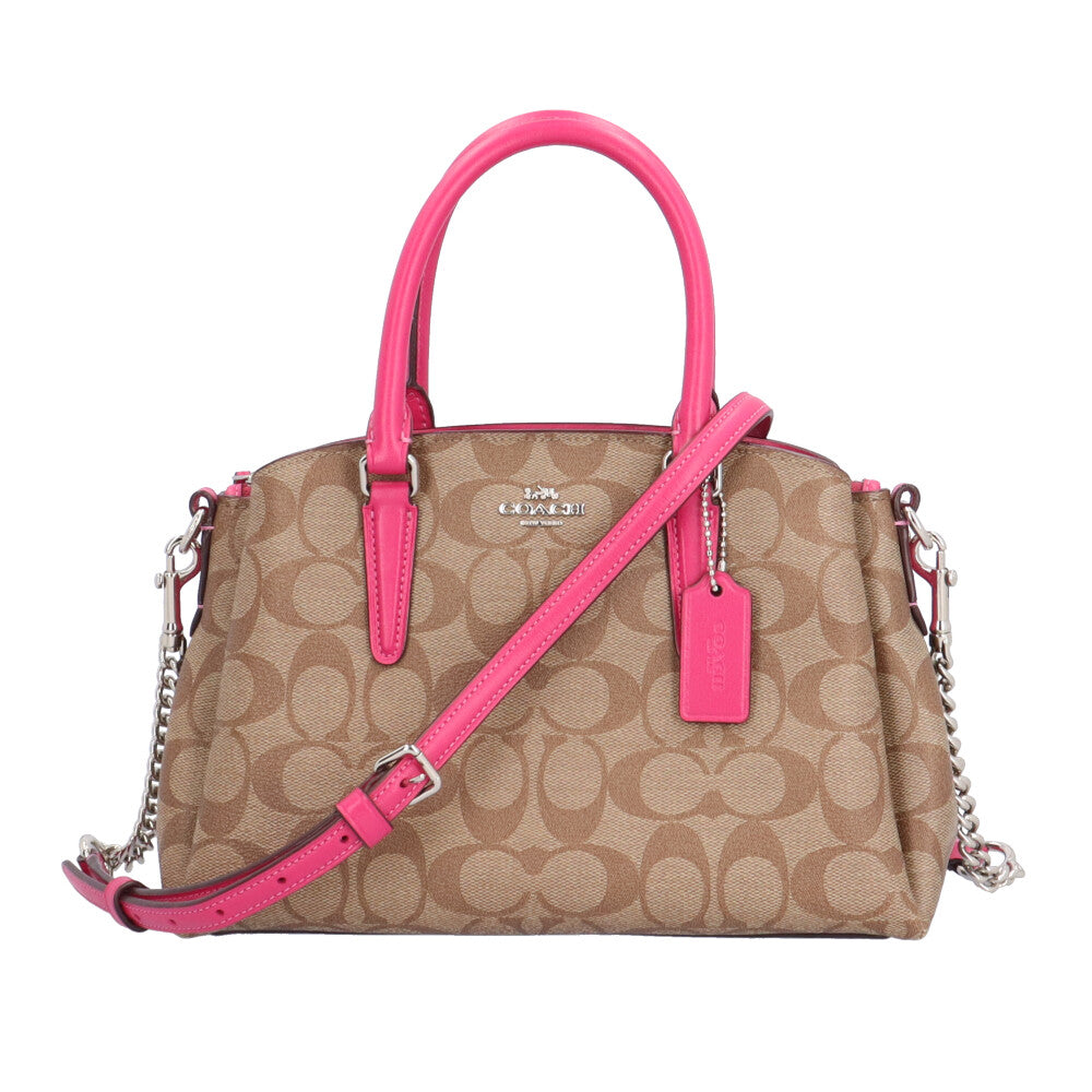COACH コーチ ミニセージキャリーオール シグネチャー ショルダー