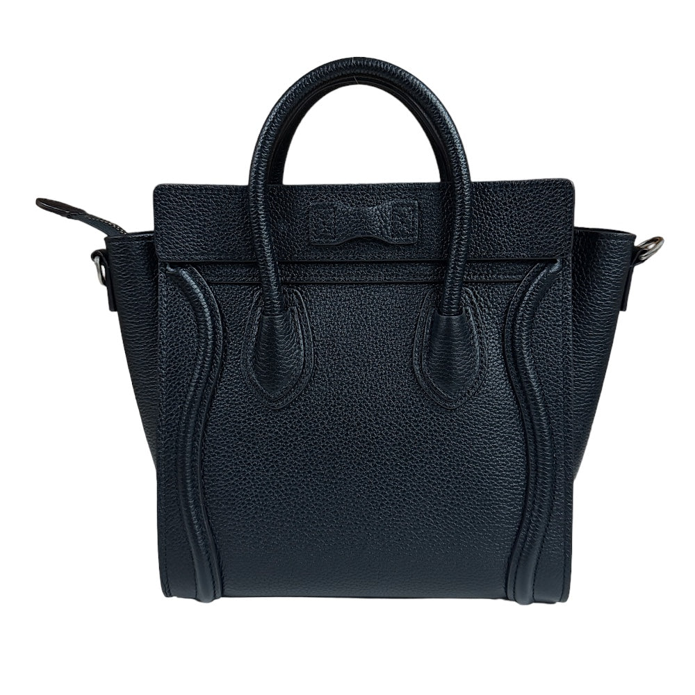 CELINE セリーヌ ラゲージナノ ショルダーバッグ レザー ブラック