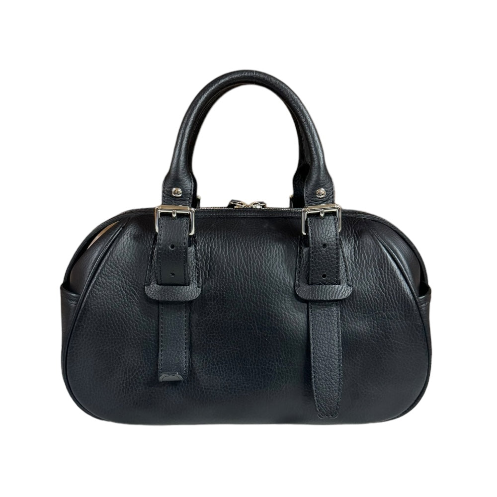 Burberry バーバリー ノバチェック ブラックレザー ハンドバッグ 黒 BURBERRY バーバリー ノバチェック ハンドバッグ トートバッグ