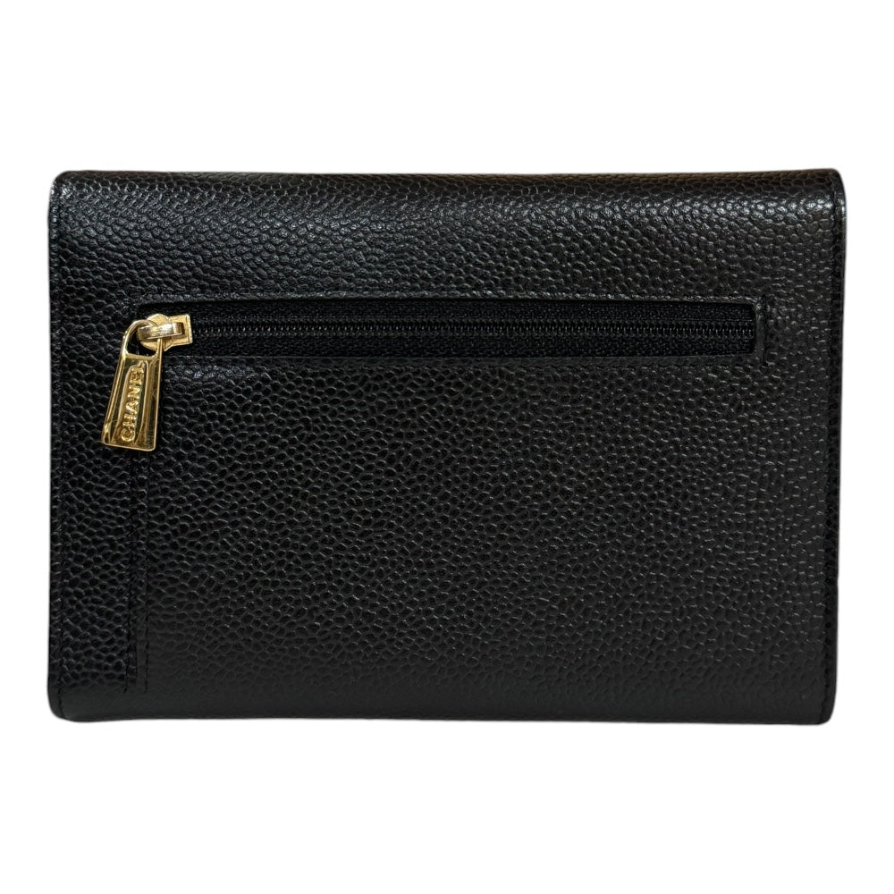 CHANEL シャネル ココマーク 三つ折り財布 レザー レディース