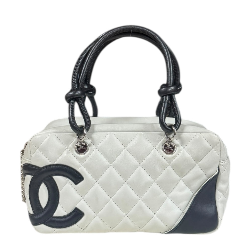 CHANEL シャネル ミニボーリングバッグ カンボン ハンドバッグ レザー
