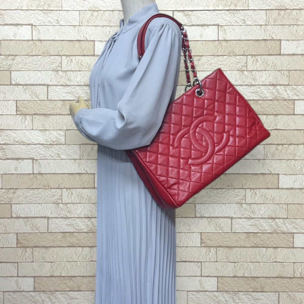 CHANEL シャネル GSTトート マトラッセ トートバッグ キャビアスキン 