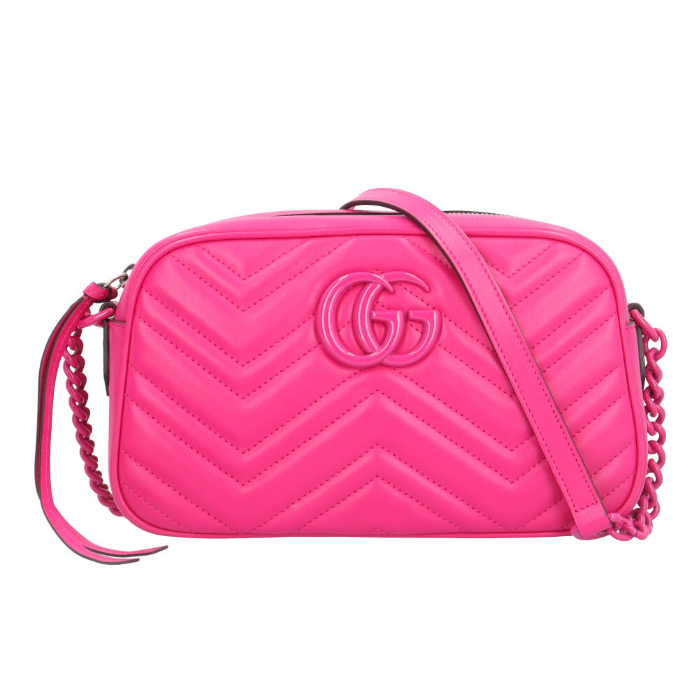 【未使用】 GUCCI グッチ GGマーモント ショルダーバッグ ピンク GUCCI グッチ GGマーモント ショルダーバッグ レザー ピンク