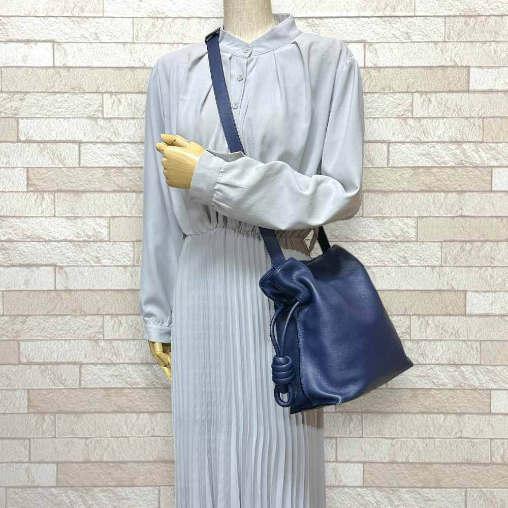 LOEWE ロエベ フラメンコ ショルダーバッグ レザー ネイビー 