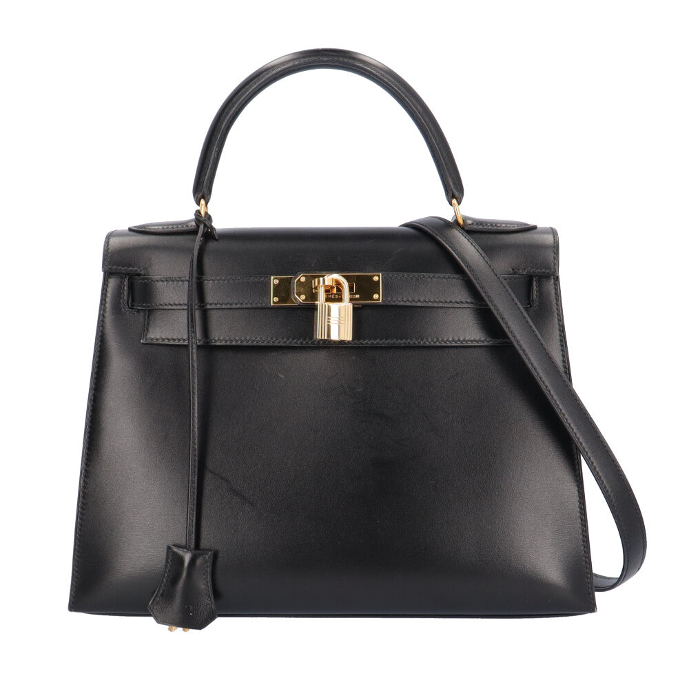 HERMES エルメス ケリー28 外縫い ショルダーバッグ ボックス