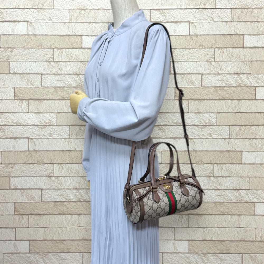 美品　グッチ GGスプリーム ボストンバッグ アイボリー GUCCI グッチ GGスモールボストンバッグ オフィディア ショルダー
