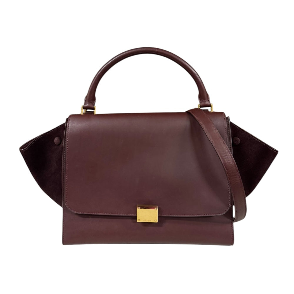 CELINE セリーヌ トラペーズ ショルダーバッグ レザー レッド