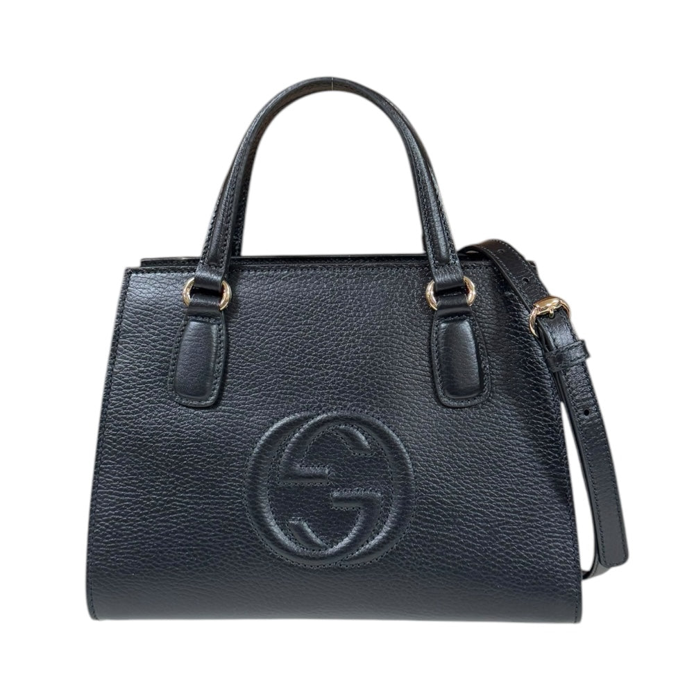 【極美品】グッチ ボディバッグ インターロッキング GG ソーホー シボ革 黒 GUCCI グッチ アウトレット品 インターロッキングG ソーホー