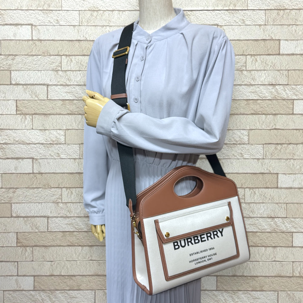 BURBERRY バーバリー ミディアム ロゴポケット ショルダーバッグ