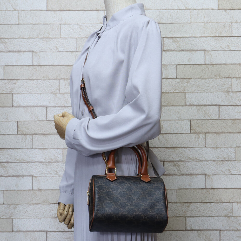 CELINE スモール ボストン トリオンフキャンバス ショルダーバッグ セリーヌ CELINE スモールボストン トリオンフキャンバス ショルダー