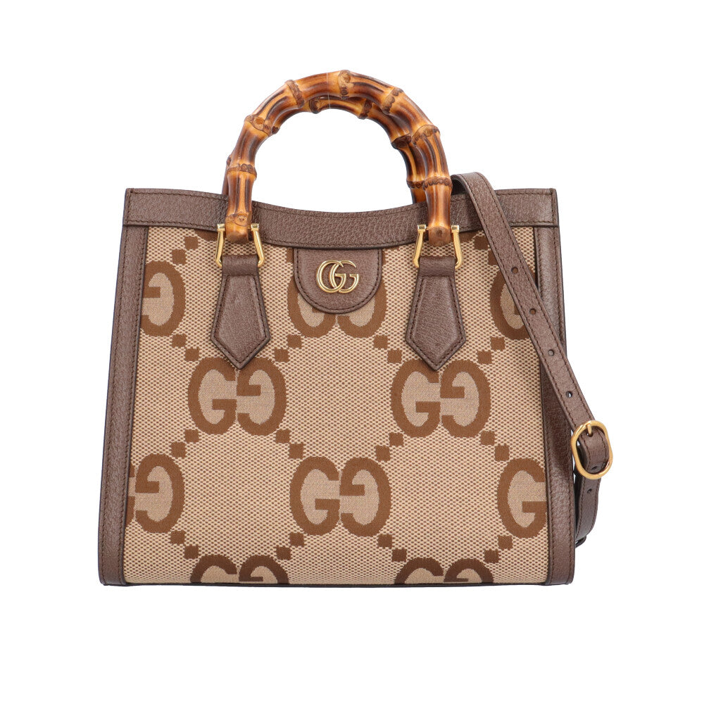 GUCCI バッグ GUCCI Jumbo GG Bamboo Mini Tote Diana Shoulder Bag Leather Brown