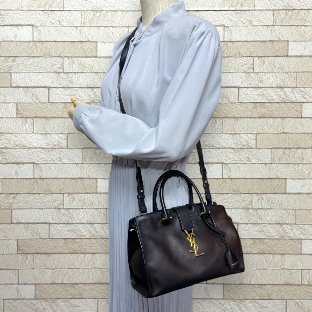 SAINT LAURENT サンローラン ベイビーカバス ショルダーバッグ レザー