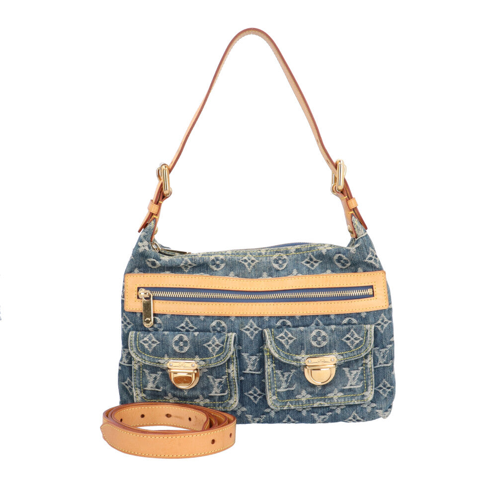 【極美品】 LOUIS VUITTON ルイヴィトンモノグラムデニム バギーPM ルイヴィトンバギーPM 14146 青 レディース デニム ショルダー