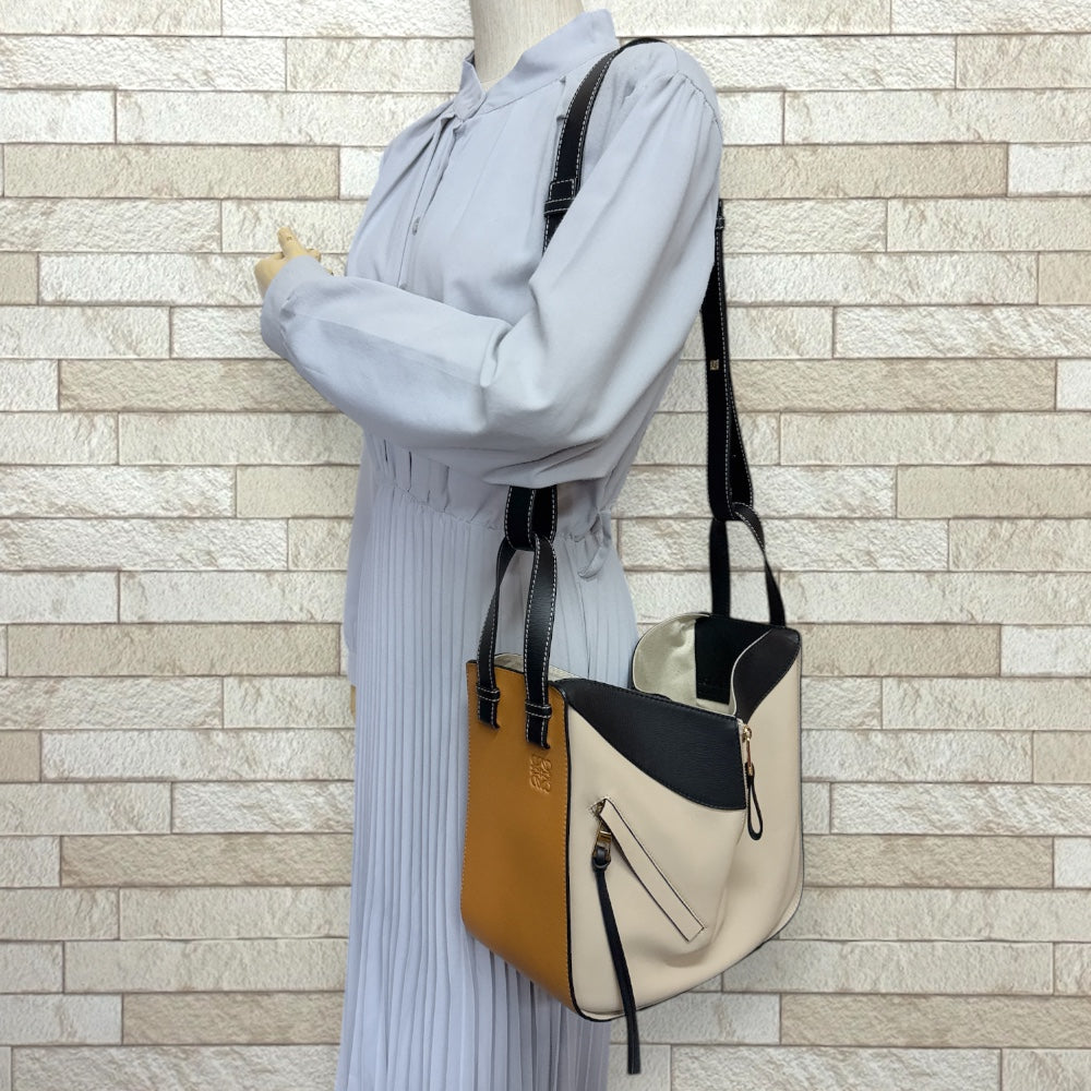 LOEWE ロエベ ハンモック スモール ショルダーバッグ レザー ベージュ