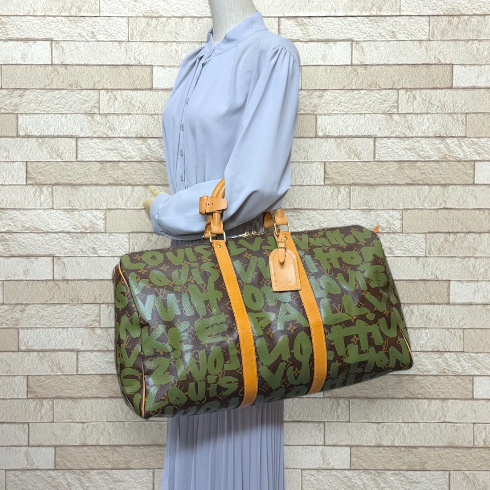 【新品同様】正規店購入品 ルイヴィトン キーポル50 モノグラム ボストンバッグ LOUIS VUITTON】ルイヴィトン『モノグラム グラフィティ キーポル50