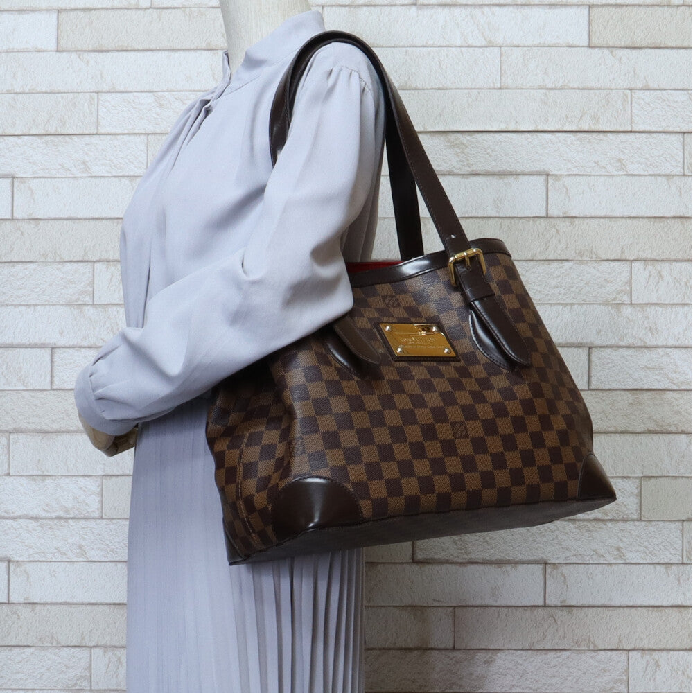 LOUIS VUITTON Hampstead MM Damier Shoulder Bag Damier Canvas Brown