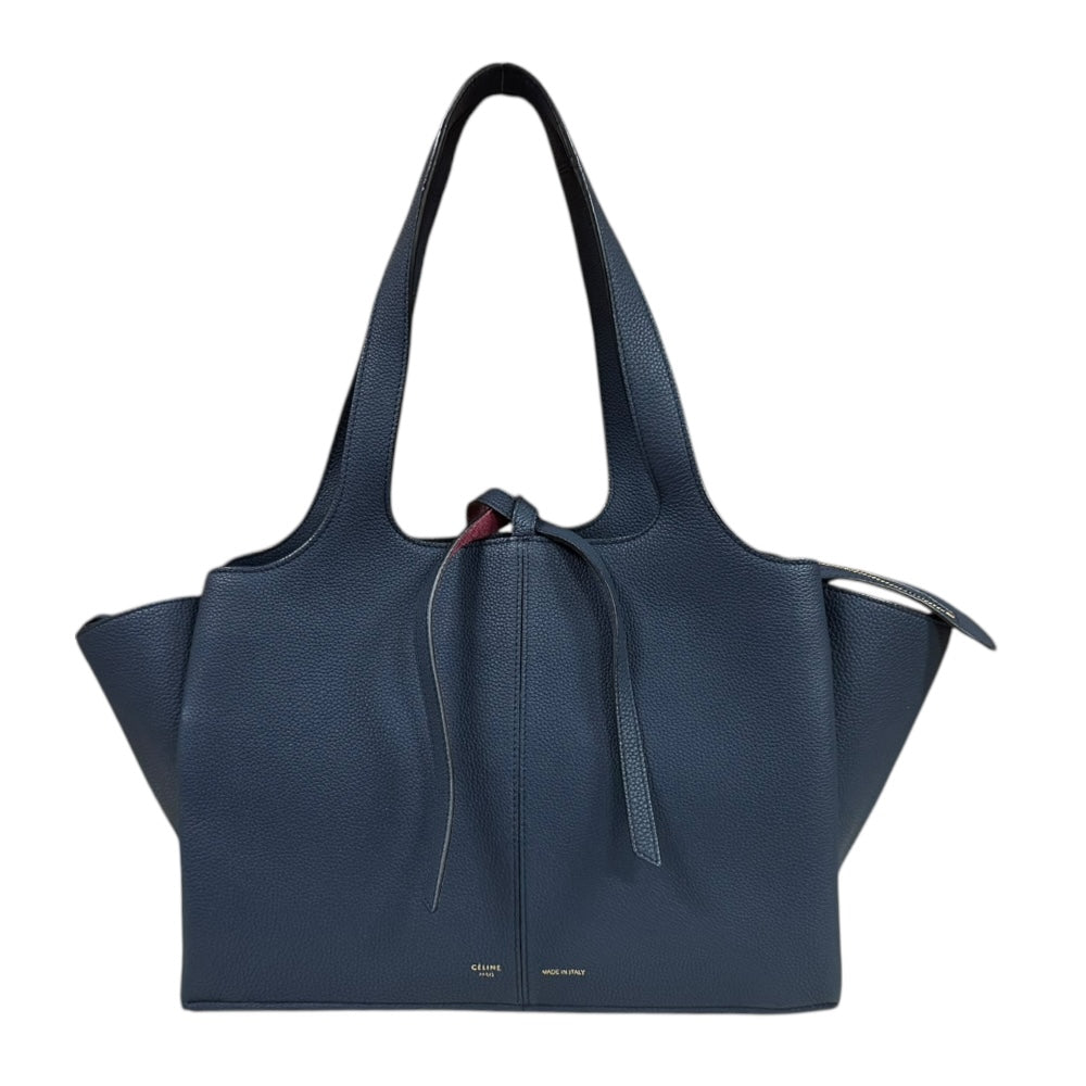 CELINE Trifold Small Tote Bag Leather Navy Women's Used – 【公式