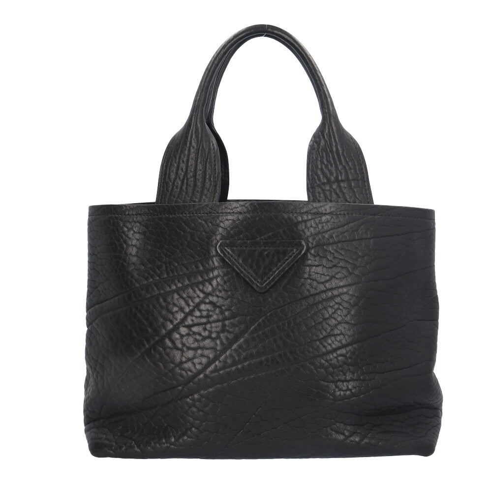 PRADA プラダ トライアングルロゴ トートバッグ レザー ブラック