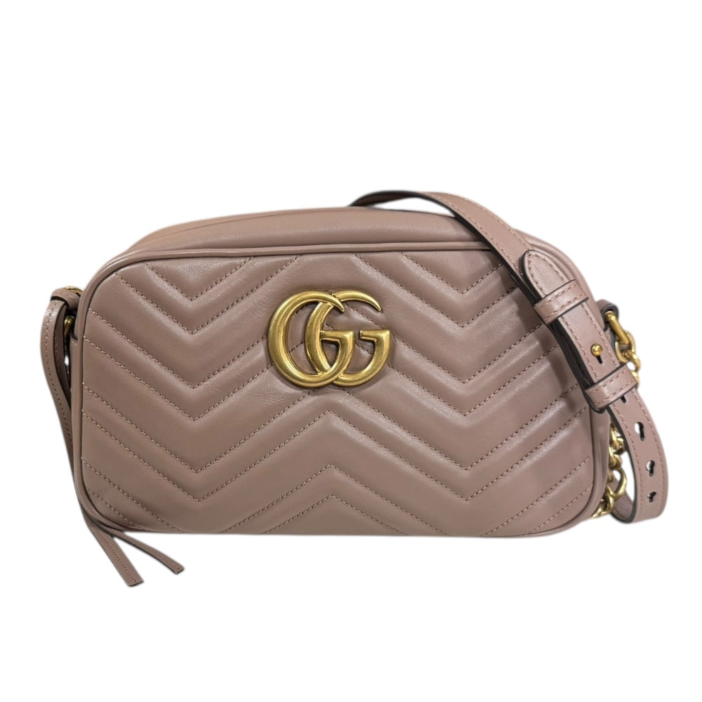GUCCI GGマーモント ショルダーバッグ グッチ ベージュ GUCCI グッチ GGマーモント ショルダーバッグ レザー ベージュ