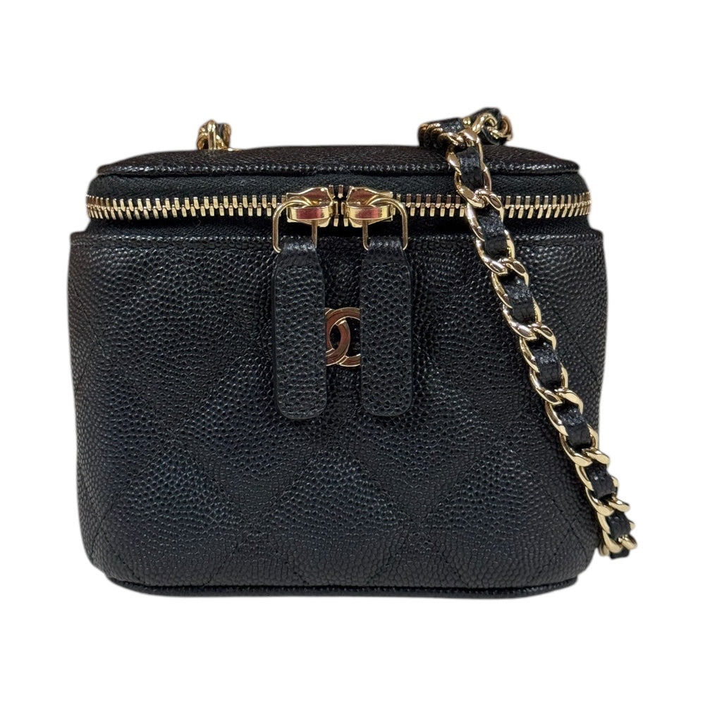 CHANEL シャネル バニティケース ショルダーバッグ キャビアスキン