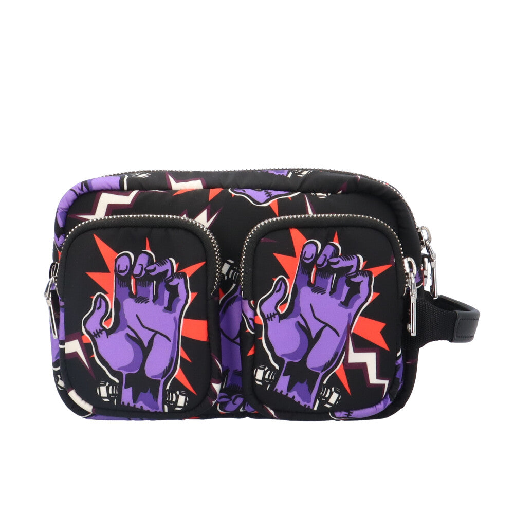 希少 PRADA プラダ 紫色 ビジュー装飾 クラッチバッグ BP332Z PRADA プラダ クラッチバッグ サテン パープル レディース 中古