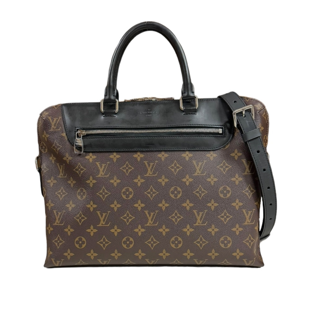 本物 ルイヴィトン LOUIS VUITTON LV ポルトドキュマン ジュール モノグラム マカサー 2WAY ビジネスバッグ ブラウン M54019 ビトン バッグ 中古 LOUIS VUITTON ルイヴィトン ポルトドキュマンジュール モノグラムマカ