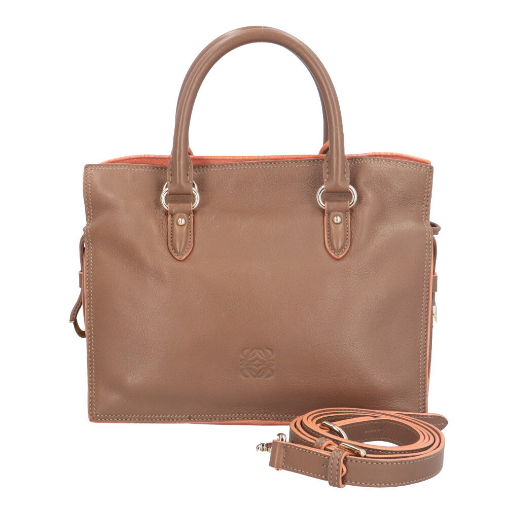 希少♡LOEWE ロエべ アナグラム スエード レザー ショルダーバッグ 茶 LOEWE ロエベ ミニバッグ アナグラム ショルダーバッグ レザー