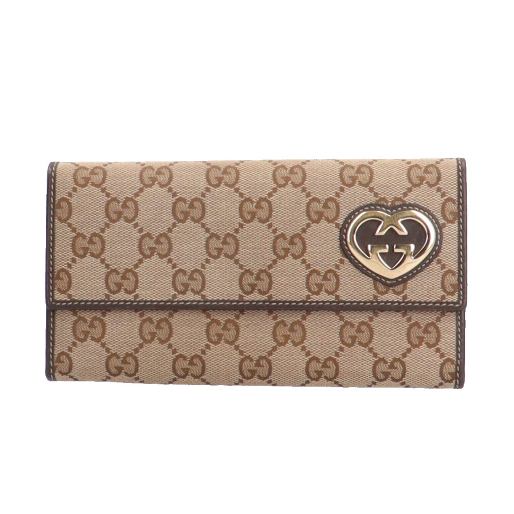 GUCCI グッチ ラブリーハート GGキャンパス 長財布 GGキャンバス