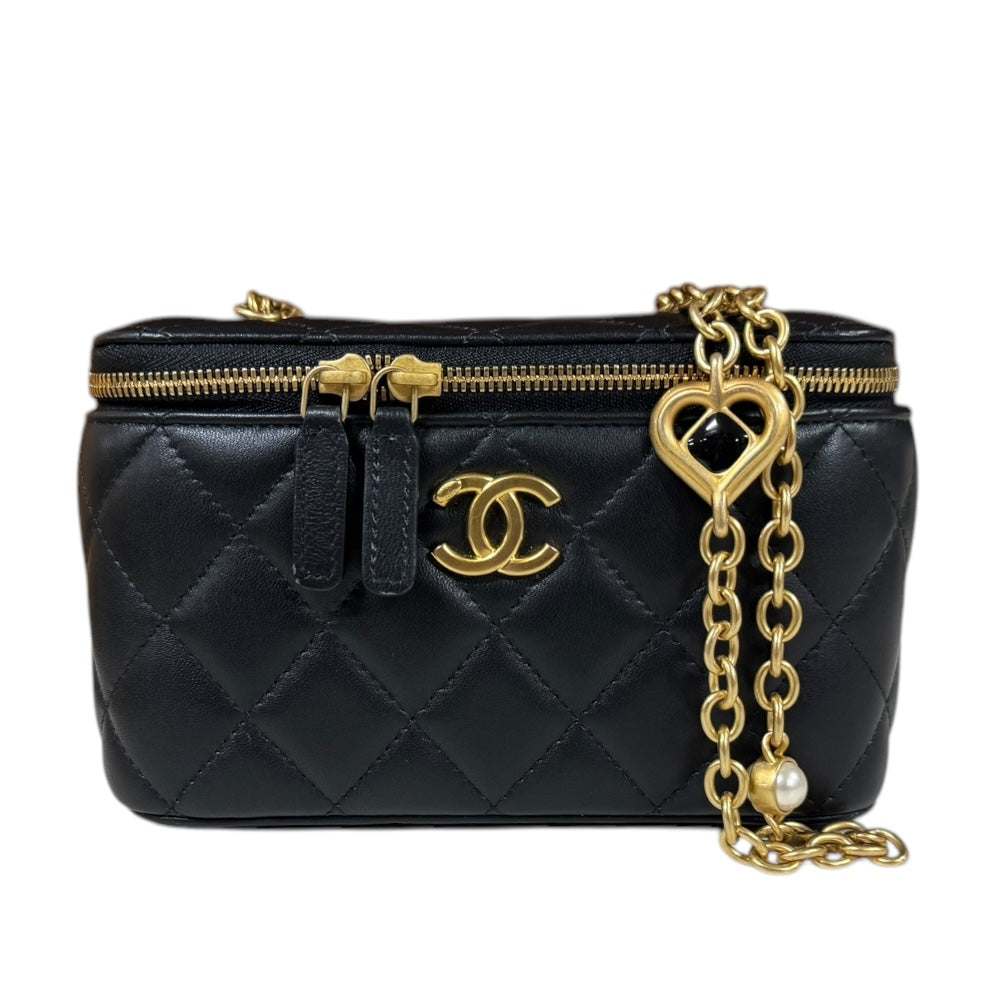 CHANEL シャネル バニティケース ショルダーバッグ ラムスキン