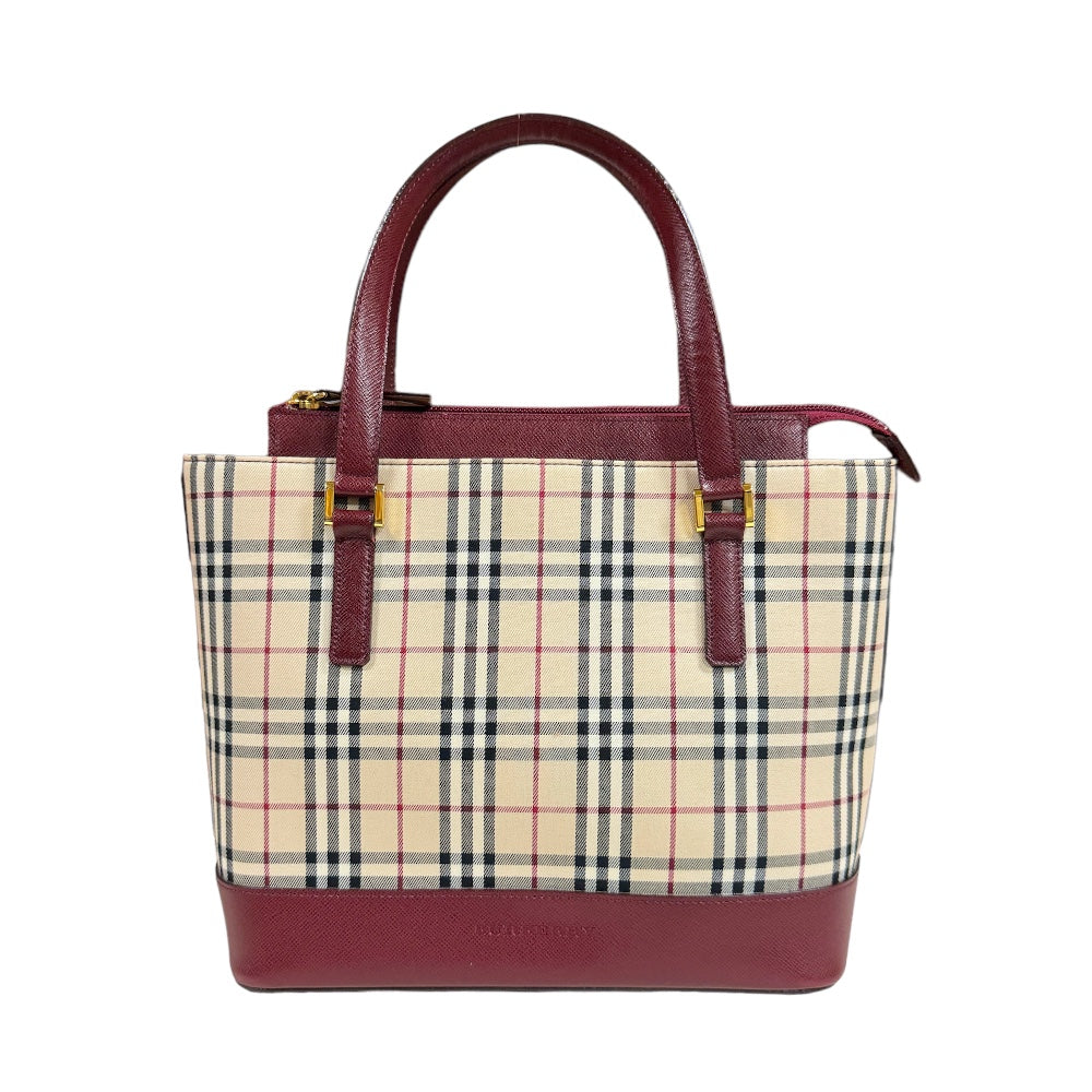 BURBERRY バーバリー ハンドバッグ キャンバス ベージュ レディース
