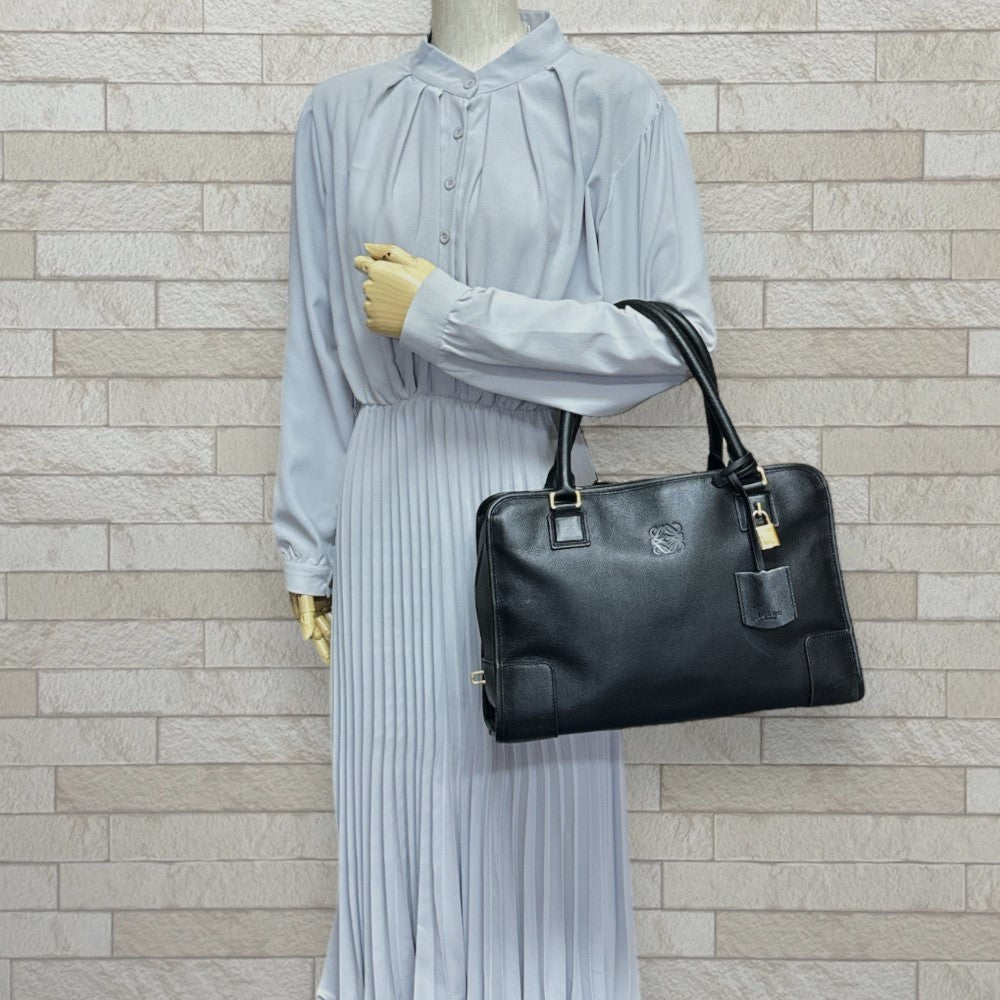 LOEWE ロエベ アマソナ36 ハンドバッグ レザー ブラック レディース