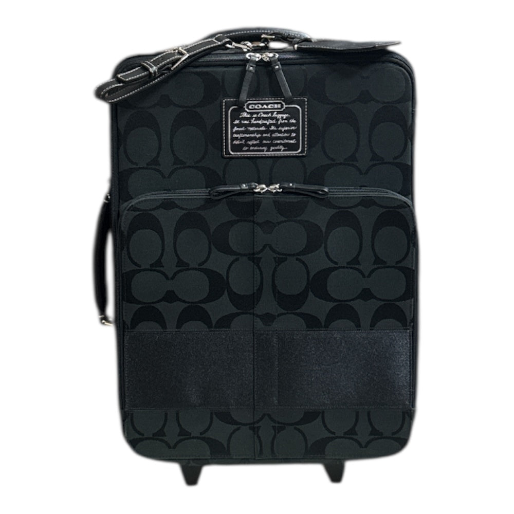 COACH キャリーバッグ ブラック COACH コーチ アウトレット品 シグネチャー キャリーバッグ キャンバス