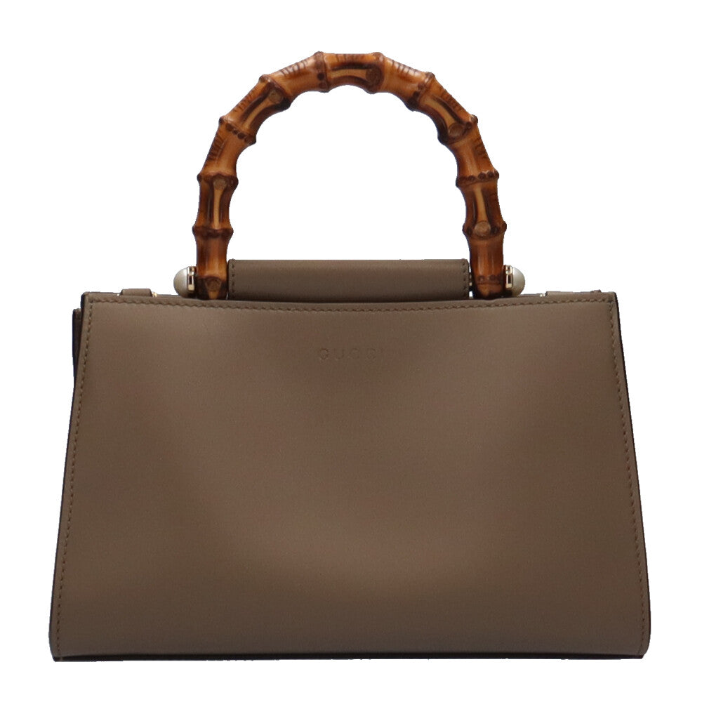 GUCCI Bamboo Handbag Leather Beige Women's Used – 【公式